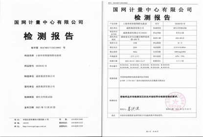 新年伊始，雙喜臨門！威勝集團單相智能物聯電能通過國網計量中心全性能檢測認證及榮獲2021年度中國儀器儀表學會科技進步一等獎！